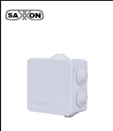 SAXXON PB085 - Caja de conexiones con 7 entradas / PVC libre de halógenos / Compatible con cámaras Bullet / Domo / Dimensiones 85 x 85 x 50 mm (Ancho x Alto x Fondo) / IP55