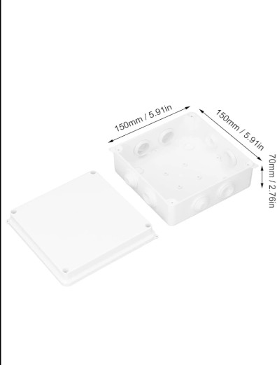 SAXXON PB150 - Caja de conexiones con 8 entradas / PVC libre de halógenos / Compatible con cámaras Bullet / Domo / Dimensiones 150 x 150 x 70 mm (Ancho x Alto x Fondo) / IP55