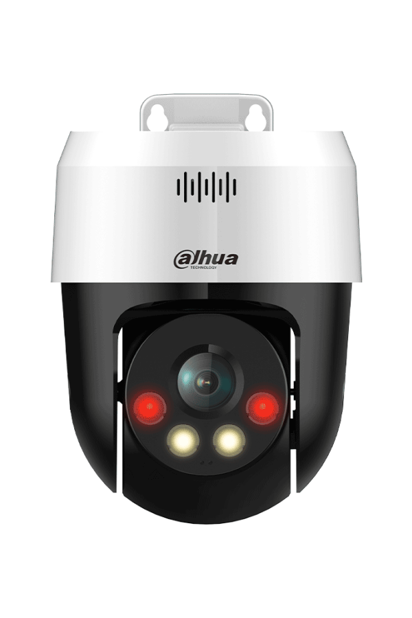 DAHUA DH-SD2A500NB-GNY-A-PV-0400 Cámara IP PT de 5MP / Full Color/ Disuasión activa/ Iluminador dual inteligente/ 30m de IR y luz visible/ audio bidireccional/ detección de humanos/ ranura MicroSD/ IP66 y PoE
