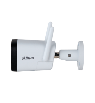 DAHUA IPC-HFW1230DT-STW - Cámara IP Bullet Wifi de 2 Megapixeles/ Lente de 2.8 mm/ 100 Grados de Apertura/ IR de 30 Metros/ H.265/ Microfono y Altavoz Integrados/ Ranura MicroSD/ IP67/ Detección de Movimiento
