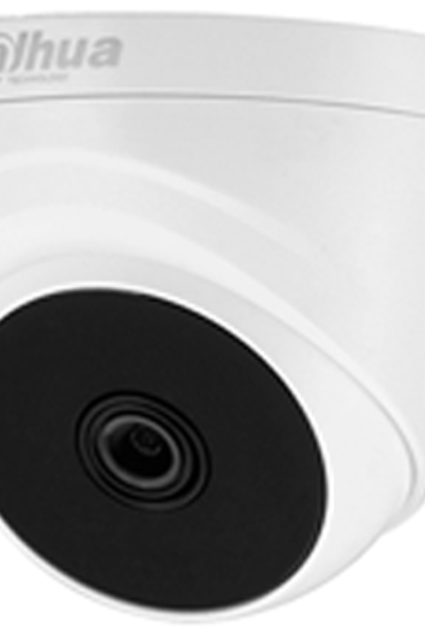 DAHUA HAC-T1A21-28 - Cámara Domo con resolución 1080p, lente de 2.8 mm y ángulo de visión de 103°, Smart IR de 20 m para mejor visión nocturna, ideal para interiores. Compatible con los formatos CVI, TVI, AHD y CVBS. 
