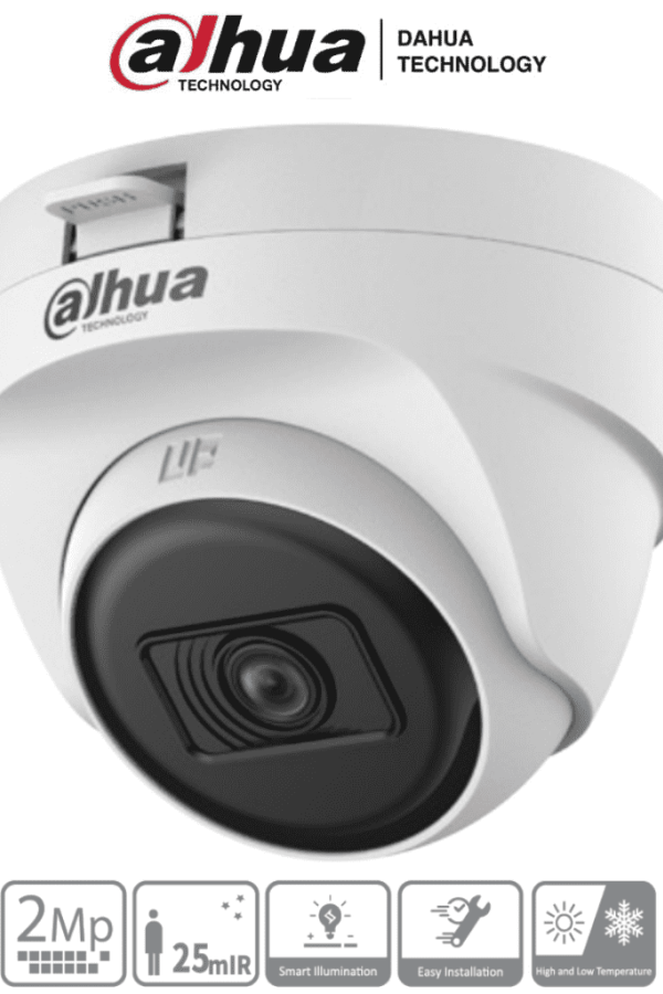 DAHUA HAC-T1A21N-U-28 - Cámara Domo de 2 Megapixeles/ Lente 2.8 mm / 100 Grados de Apertura/ Smart ir 25 Mts/ Uso Interior/ CVI/TVI/AHD/CBVS/