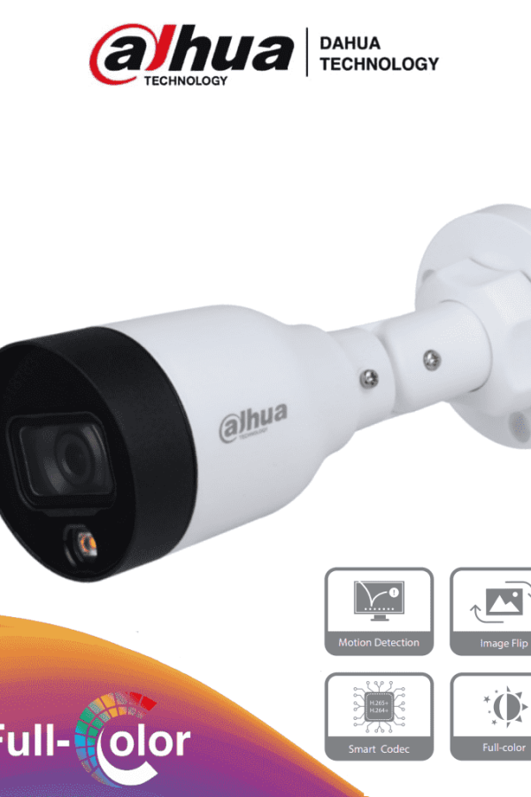 DAHUA IPC-HFW1439S1-LED-S4 - Camara IP Bullet de 4 Megapixeles/ Full Color/ H.265+/ Lente de 2.8mm/ 95 Grados de Apertura/ 15 Metros de Iluminación con Luz Visible/ WDR de 120 dB/