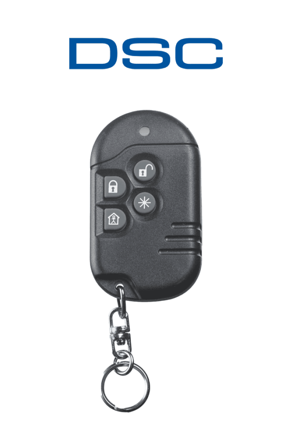 DSC PG9939 - Llavero de 4 botones programables Inalámbrico Power G con una quinta función compatibles con NEO, PRO, Qolsys e IoTega 