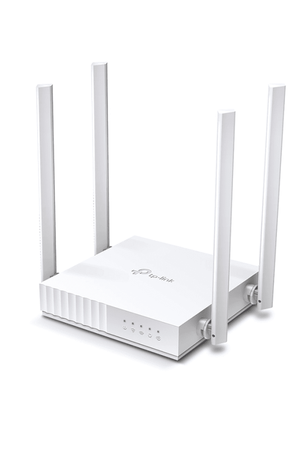 TP-LINK Archer C24 - Ruteador WiFi AC 750Mbps con 1 puerto WAN RJ45 Fast Ethernet, 4 puertos LAN RJ45 Fast Ethernet, 4 antenas fijas y modos de funcionamiento como enrutador, punto de acceso y extensor de red.
