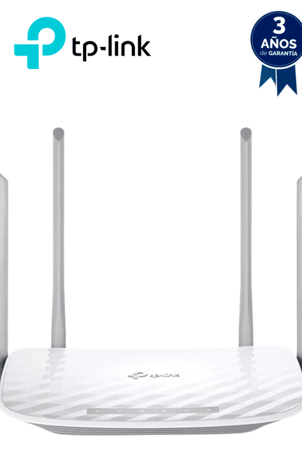 TP-LINK Archer C20<W> - Ruteador WiFi AC de 733Mbps con 1 puerto WAN RJ45 Fast Ethernet, 4 puertos LAN RJ45 Fast Ethernet y 4 antenas fijas.