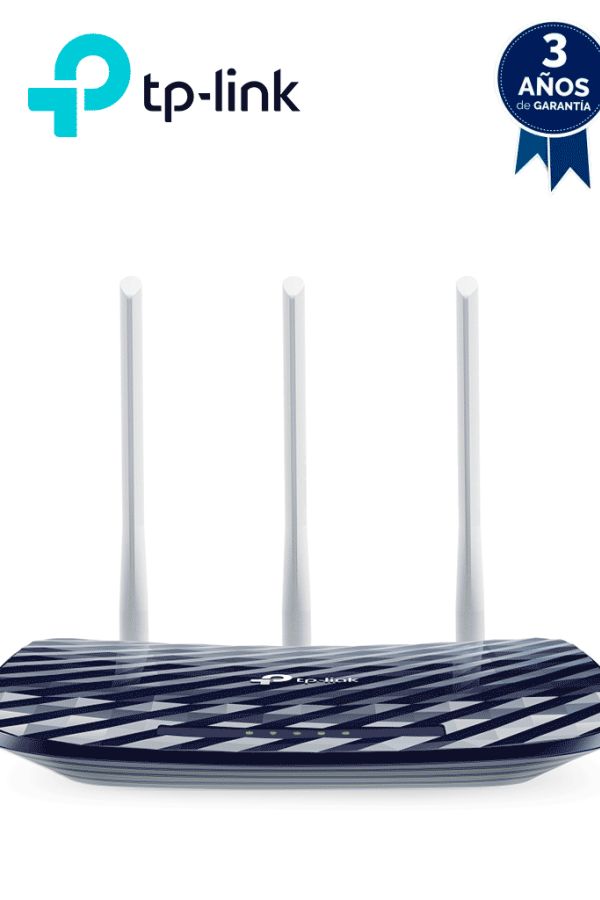 TP-LINK Archer C20 - Ruteador WiFi AC 733Mbps con 1 puerto WAN RJ45 Fast Ethernet, 4 puertos LAN RJ45 Fast Ethernet y 3 antenas fijas.