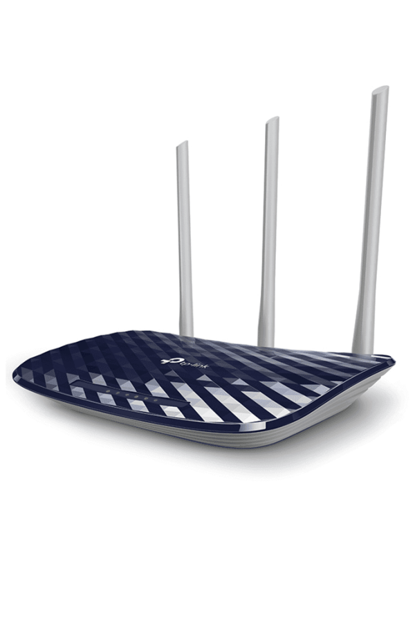 TP-LINK Archer C20 - Ruteador WiFi AC 733Mbps con 1 puerto WAN RJ45 Fast Ethernet, 4 puertos LAN RJ45 Fast Ethernet y 3 antenas fijas.