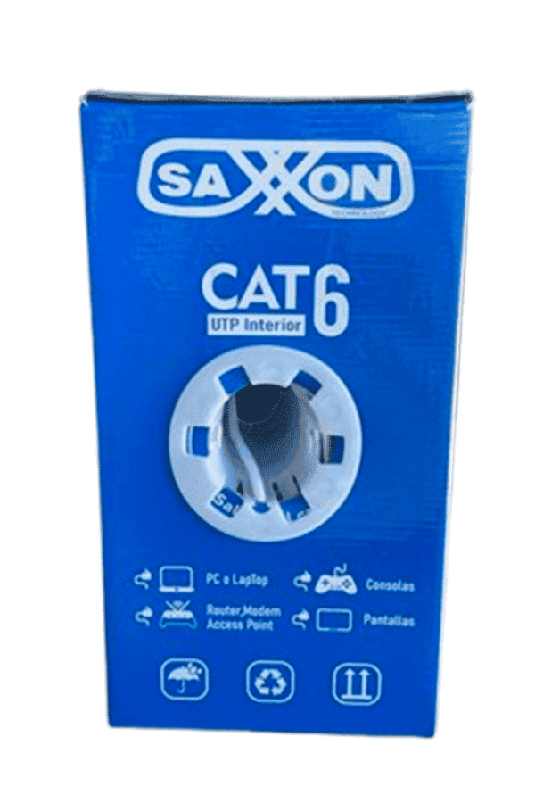 SAXXON OUTP6CCA305BC - Cable UTP CCA / Categoria 6 / Color blanco / Interior / 305 Mts / Redes / Video / 4 Pares