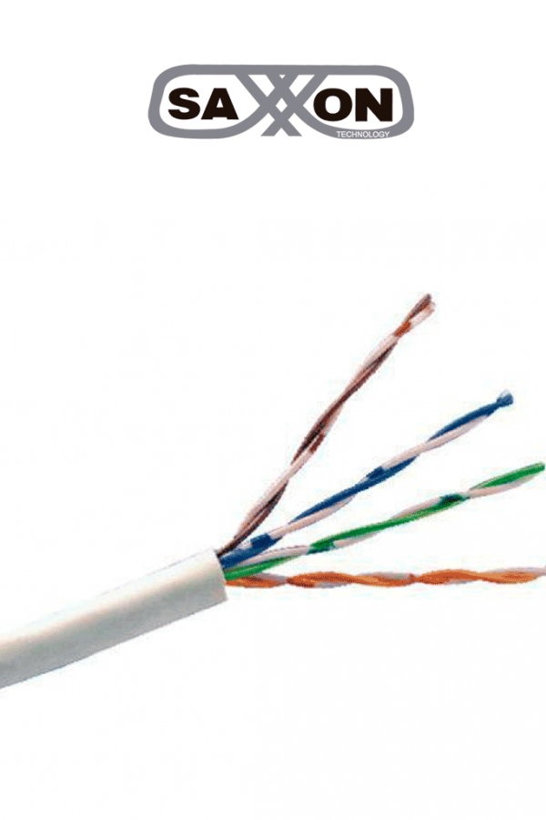 SAXXON OUTP6CCA305BC - Cable UTP CCA / Categoria 6 / Color blanco / Interior / 305 Mts / Redes / Video / 4 Pares