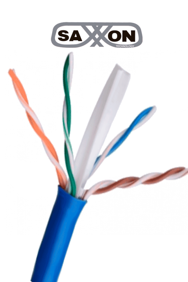 SAXXON OUTP6CCA305AZ3 - Cable UTP CCA / Categoria 6 / Color azul obscuro / Interior / 305 Mts / Redes / Video / 4 Pares