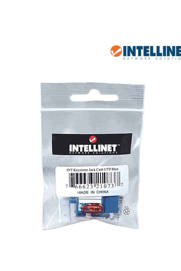 INTELLINET 210737 - Jack RJ45 CAT6 Keystone / de impacto 110 / color azul