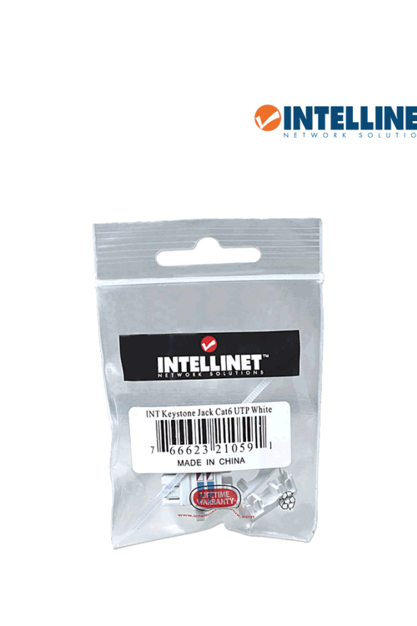 INTELLINET 210591 - Jack RJ45 CAT6 Keystone / de impacto 110 / color blanco