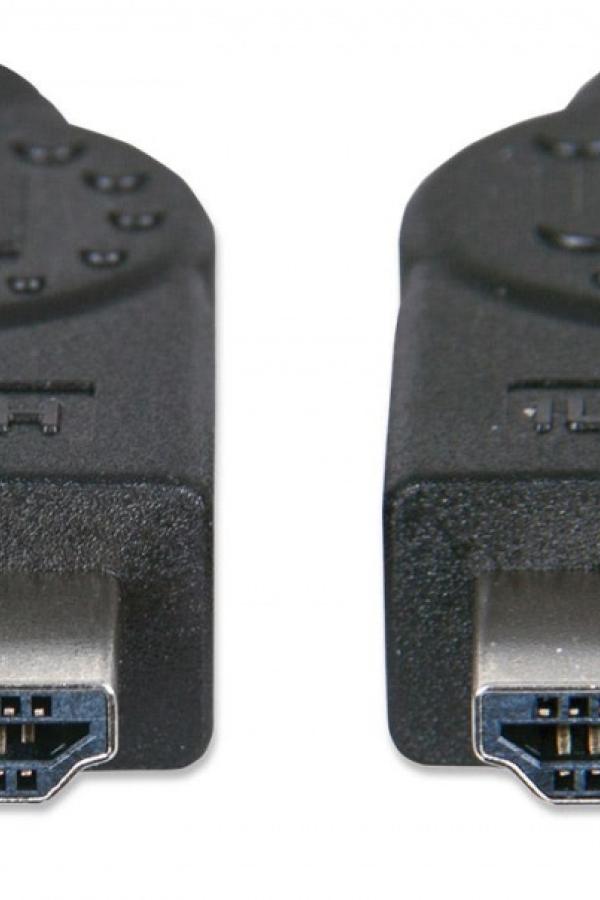 MANHATTAN 308816- Cable HDMI de Alta Velocidad de 1 Metro/ Resolucion 4K@30Hz/ Soporta 3D/ HDMI Macho a Macho/ Soporta Canal de Retorno de Audio (ARC)/ Blindado para Reducir Interferencia/