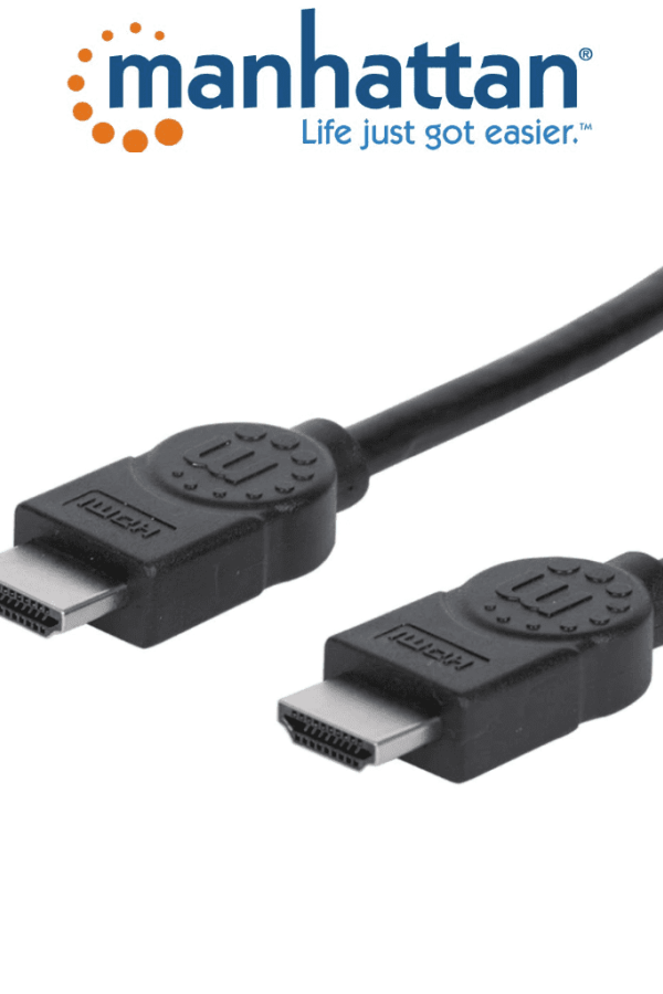 MANHATTAN 306126- Cable HDMI de Alta Velocidad de 3 Metros/ Resolución 4k@30Hz/ Soprota 3D/ HDMI Macho a Macho/ Soporta Canal de Retorno de Audio (ARC)/ Blindado para Reducir Interferencia/
