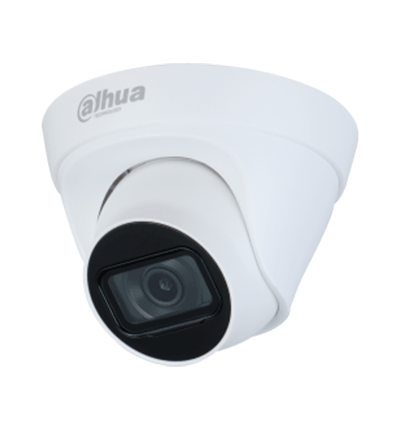 DAHUA IPC-HDW1230T1-A-S5-Cámara IP Domo 2MP con lente de 2.8 mm, ángulo de visión de 102 grados, micrófono integrado, IR de 30m, IP67, PoE, DWDR.