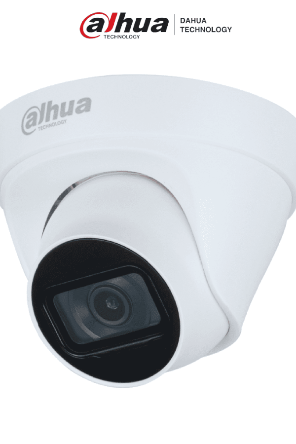 DAHUA DH-IPC-HDW1230T1P-A-0280B-S6 - Cámara IP Domo 2MP con lente de 2.8 mm y ángulo de visión de 102 grados, micrófono integrado, IR de 30m, IP67, PoE, DWDR/