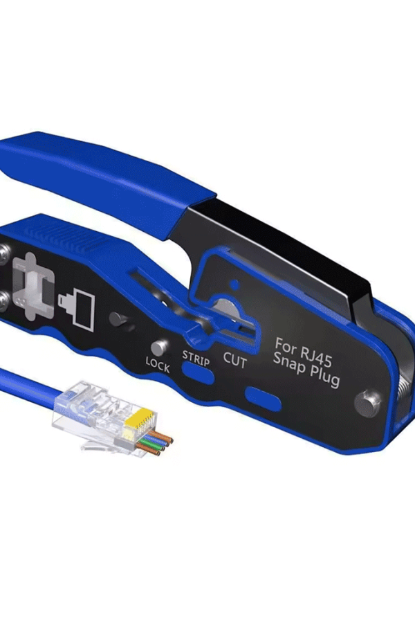 TCE LN-NET-EP670 - Herramienta de Corte y Terminado para Plugs Pass Through RJ45, Acero al Carbón, Mango Ergonómico ABS + TPR.