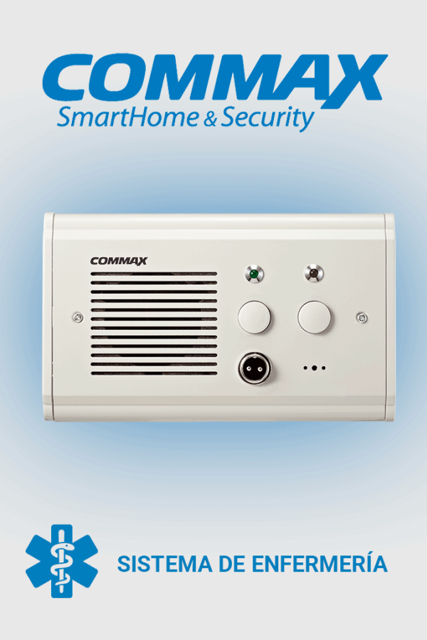 COMMAX JNS4CS - Subestación de cama para sistema de llamado de enfermería / Comunicación por voz con la unidad JNS70MN / Soporta botón pulsador CC200 y botones de emergencia