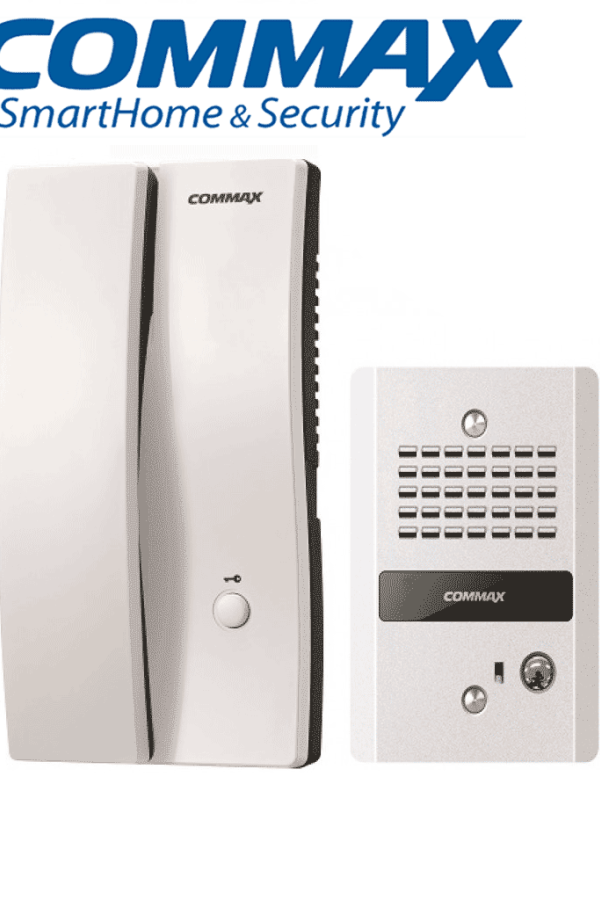 COMMAX DP2SDR2GN - Kit de interfon con frente de calle y auricular conexión a 2 hilos, conecta equipo extra con clave 29042 cuenta con función para apertura de puerta