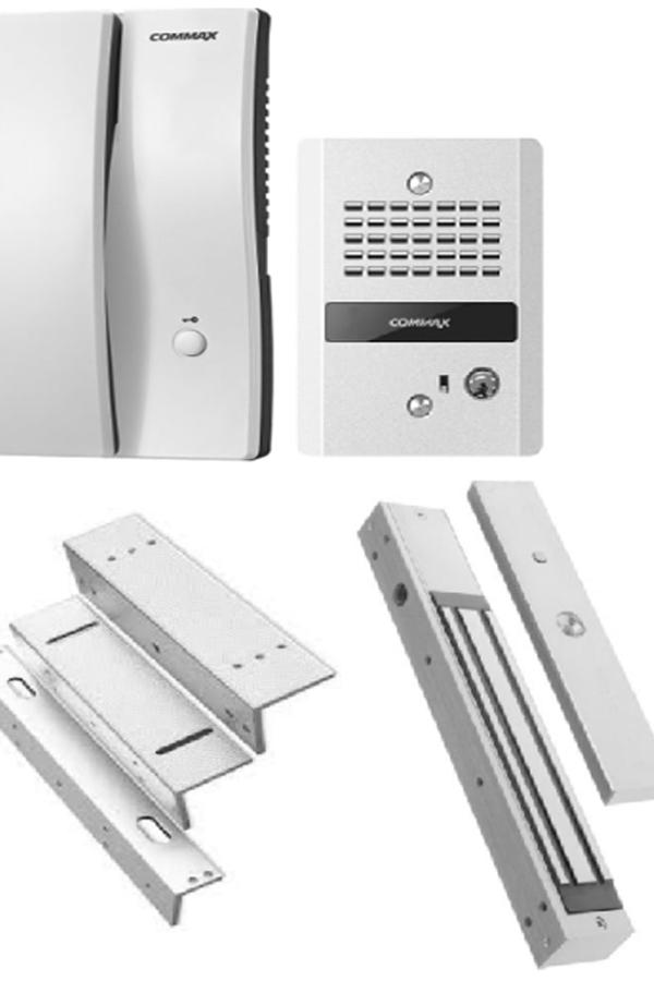 COMMAX DP2LMB2805PAK - Paquete de audioportero con apertura de puerta, incluye cerradura magnética de 280 Kg o 600 lb y soporte de instalación en ZL