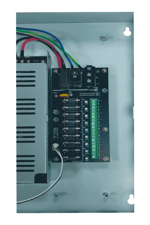 DAHUA DH-PFM342-9CH - Fuente de Poder de 12 Vcc 10 Amper/ Con Distribuidor para 9 Camaras/ Indicadores Led por Canal/ Voltaje de Entrada de 90 Vca-264V/ Fusibles Intercambiables/ Gabinete Metalico con Cerradura/ Protección Contra Descargas/