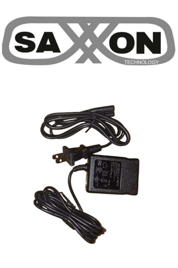 SAXXON SW00120100S10 - Fuente de Poder Regulada / 12V CC, 1 Amper / Conector Macho / Voltaje de entrada: 100-240V / Ideal para Cámaras de CCTV , Controles de Acceso y Asistencia / Cable de 95 cm /