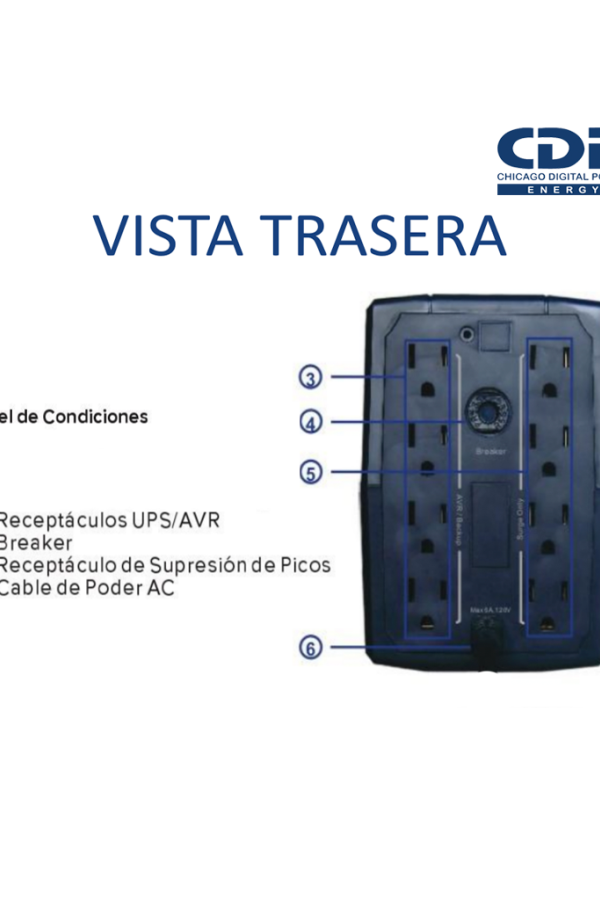 CDP R-UPR508 - UPS Interactivo de 500 VA y 250W, con 8 terminales de salida (4 con respaldo), auto reseteo, incluye batería de 12V 4.5AH, y es libre de mantenimiento.