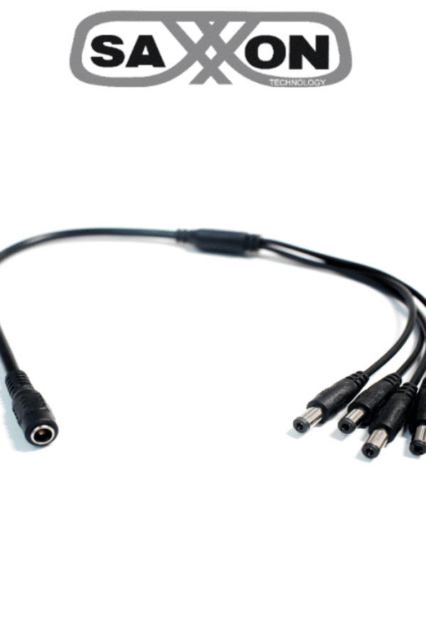 SAXXON PSUWB07 - Divisor de Energía para 4 Cámaras/ 1 Conector Hembra + 4 Conectores Macho/ 2.1 mm/