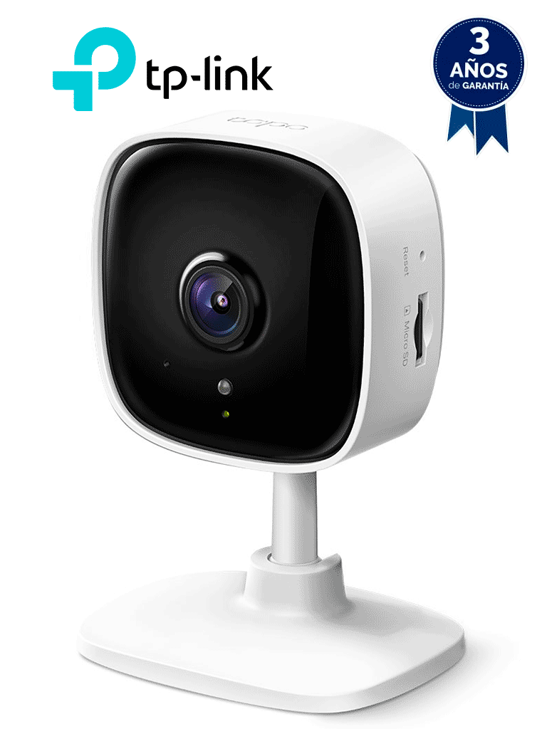 TP-LINK TAPO C100 - Cámara IP Inalámbrica para Interior de 2 MP con visión nocturna de 9 m, detección de movimiento, micrófono y bocina integrados, además de lente fijo de 3.3 mm, notificaciones push, ranura Micro SD y WiFi 2.4 GHz